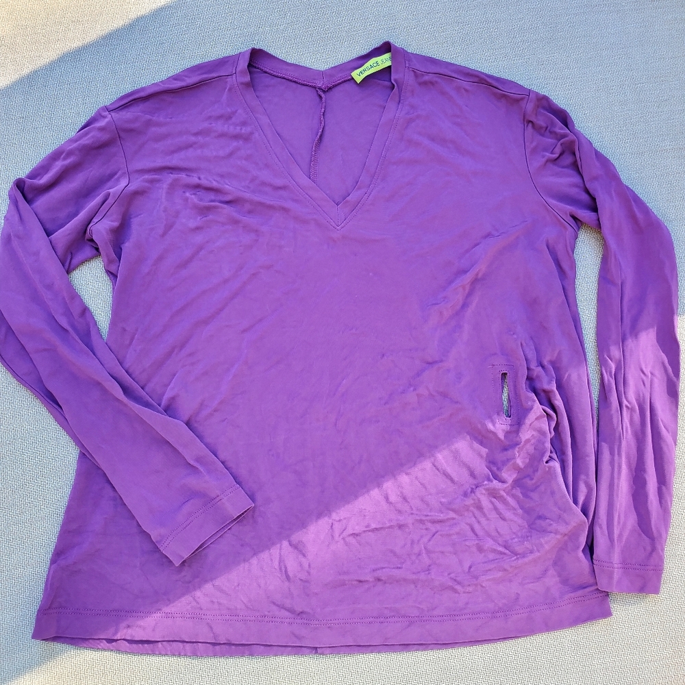3/$50 Versace Jeans Purple V-Neck Women's Top